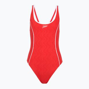 Women's one-piece swimsuit Speedo Texture Bound Scoop high risk red/bright white