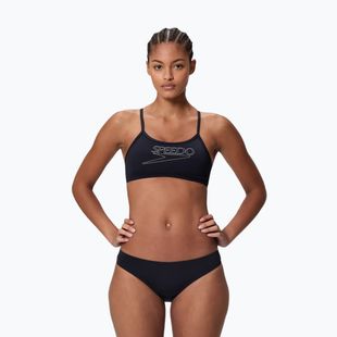 Women's two-piece swimsuitSpeedo Endurance+ Logo Thin Strap anthracite