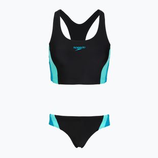 Ladies' one-piece swimsuit Speedo Colourblock Splice 2.0 anthracite/mayanblue
