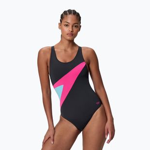 Women's one-piece swimsuit Speedo Hyperboom Butterfly Back anthracite/margarita pink