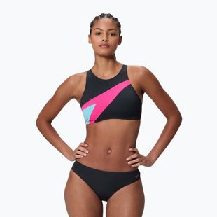Women's two-piece swimsuitSpeedo Hyperboom Butterfly Back anthracite/margarita pink