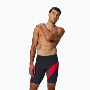 Men's swim jammers Speedo Hyperboom anthracite/high risk red