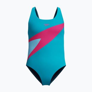 Children's one-piece swimsuit Speedo Hyperboom Butterfly Back mayan blue/margarita pink