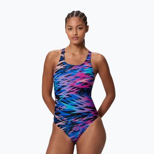 Women's one-piece swimsuit Speedo Hyperboom Print Medalist anthracite