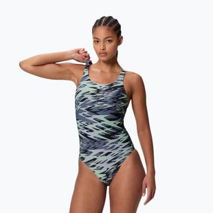 Women's one-piece swimsuit Speedo Hyperboom Print Medalist pale clover
