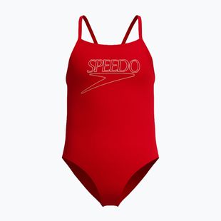 Children's one-piece swimsuit Speedo Endurance+ Logo Thinstrap high risk red