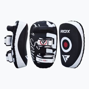 RDX T3 Muay Thai Training Shield Kick Pads white/black