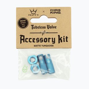 Peaty's X Chris King Mk2 Tubeless Valves Accessory Kit blue 83807