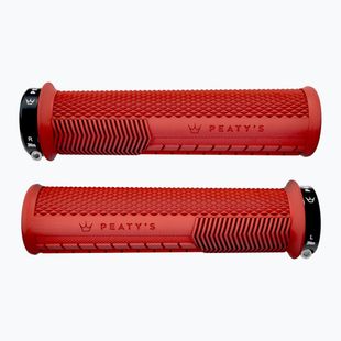 Peaty's Monarch Knurl Thin handlebar grips red