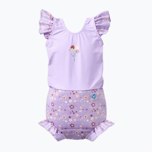 Children's one-piece swimsuit with nappy Splash About Happy Nappy Frills strawberry field