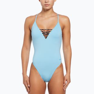 Nike Sneakerkini 2.0 Croccback women's one-piece swimsuit aquarius blue/scuba blue