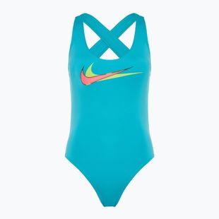 Women's one-piece swimsuit Nike Multi Logo Crossback dusty cactus