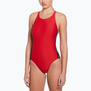 Women's one-piece swimsuit Nike Logo Tape Fastback university red