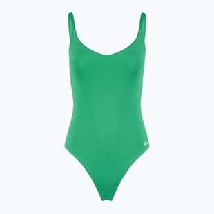 Women's one-piece swimsuit Nike Essential V-Neck stadium green