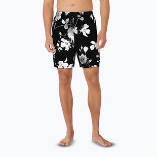 Men's Nike Fine Floral 7" Volley swim shorts black