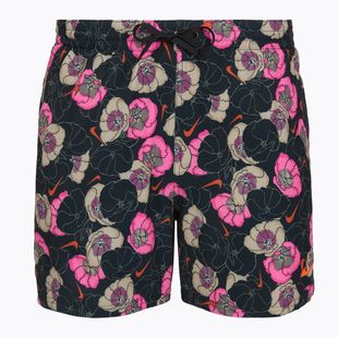 Men's swim shorts Nike Multi Poppy Print 5" Volley black