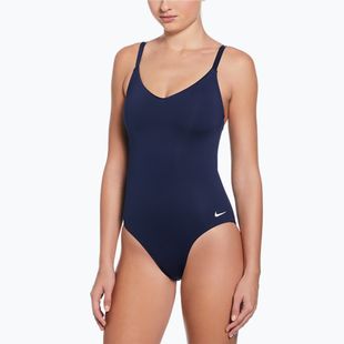 Women's one-piece swimsuit Nike Essential V-Neck midnight navy