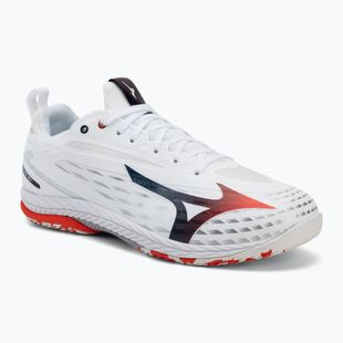 Men's tennis shoes Mizuno Wave Drive Neo 4 white/insignia blue/orange