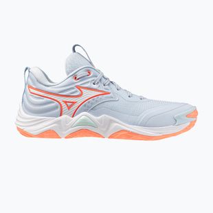 Women's volleyball shoes Mizuno Wave Momentum Elite blue finch/white/lava orange