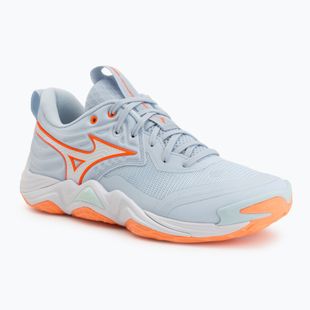 Women's volleyball shoes Mizuno Wave Momentum Elite blue finch/white/lava orange