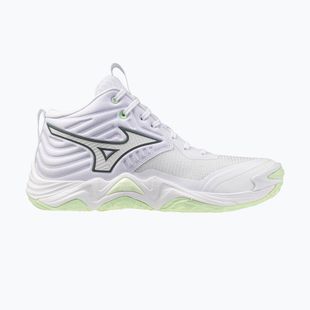 Women's volleyball shoes Mizuno Wave Momentum Elite Mid white/balsam green/ambrosia