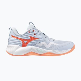 Women's volleyball shoes Mizuno Wave Momentum Pro blue finch/lava orange/flamingo coral