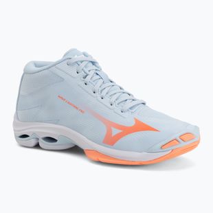 Women's volleyball shoes Mizuno Wave Lightning Pro Mid blue finch/lava orange/flamingo coral
