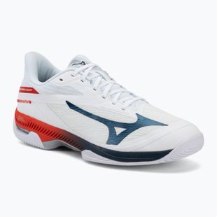 Men's tennis shoes Mizuno Wave Exceed Court AC white/insignia blue/orange
