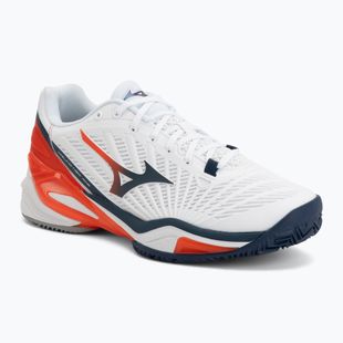 Men's tennis shoes Mizuno Neo Ace CC white/insignia blue/orange