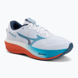 Men's running shoes Mizuno Wave Rider 30 white/blue jewel/orange