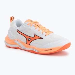 Handball shoes Mizuno Wave Stealth Elite white/lava orange