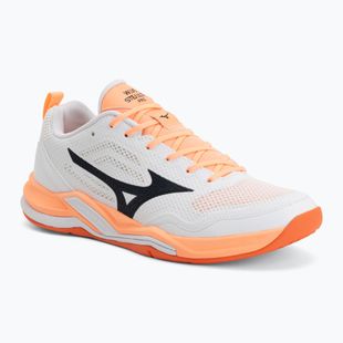 Handball shoes Mizuno Wave Stealth Pro white/black/flamingo coral