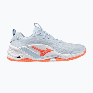 Women's handball shoes Mizuno Wave Stealth Neo 2.1 blue finch/lava orange/white