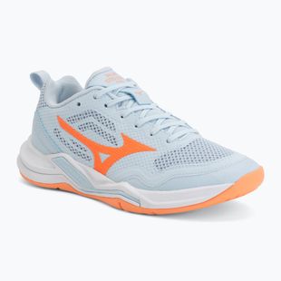 Women's handball shoes Mizuno Wave Stealth Pro blue finch/lava orange