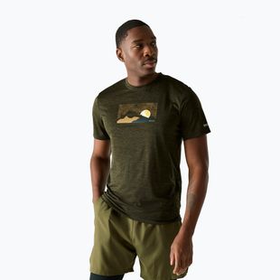 Men's trekking T-shirt REGATTA Fingal dark khaki marl