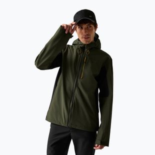 Men's rain jacket REGATTA Birchdale II dark khaki/black