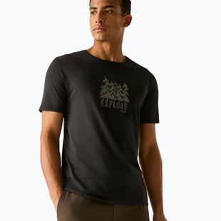 Men's T-shirt REGATTA ClineIX black explore forest