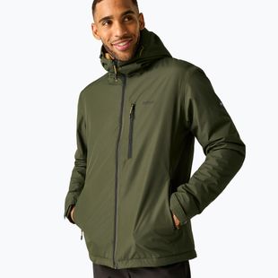 Men's rain jacket REGATTA Allston dark khaki/wood brown