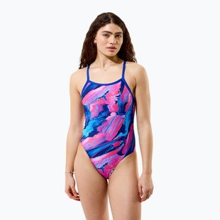 Ladies' one-piece swimsuit Speedo FL Printed Turnback brushy glitch/hope