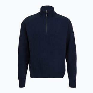 Men's sweater Dovre Ribbed Knit Half Zip navy
