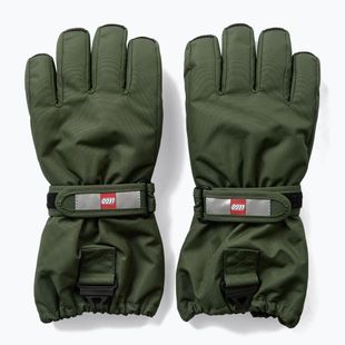 Children's ski gloves LEGO Lwatlin 700 dark green