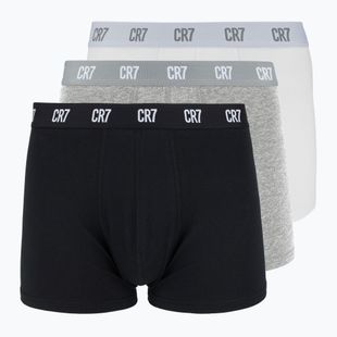 Men's trunks CR7 Basic Trunk 3 pairs white/ greymelange/ black