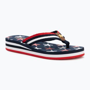 BIG STAR women's flip flops RR274A127 navy blue / red