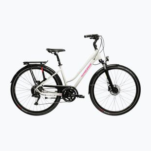 Women's trekking bike KROSS Trans 5.0 W grey/pink/shine