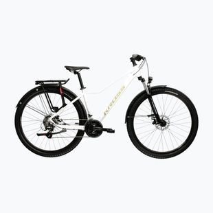 Women's mountain bike KROSS Lea 2.0 Eq W 27.5 white/gold/shine