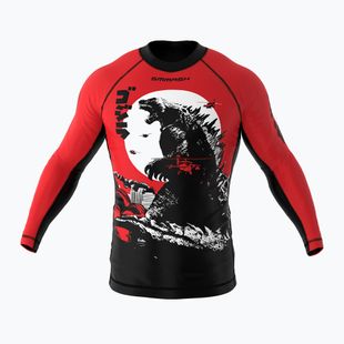 SMMASH Zilla children's longsleeve rashguard red