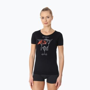 Ladies' Brubeck Outdoor Merino Wool Pro thermal T-shirt black/chamois