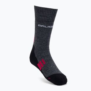 Men's trekking socks Brubeck BTR002 Trekking Light grey-red BTR002