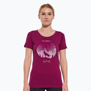 Women's thermal T-shirt Brubeck SS1272 Outdoor Wool Pro plum