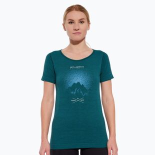 Women's thermal T-shirt Brubeck SS1272 Outdoor Wool Pro green